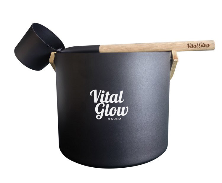 Sauna Bucket and Ladle With Bamboo Handle – Vital Glow Sauna